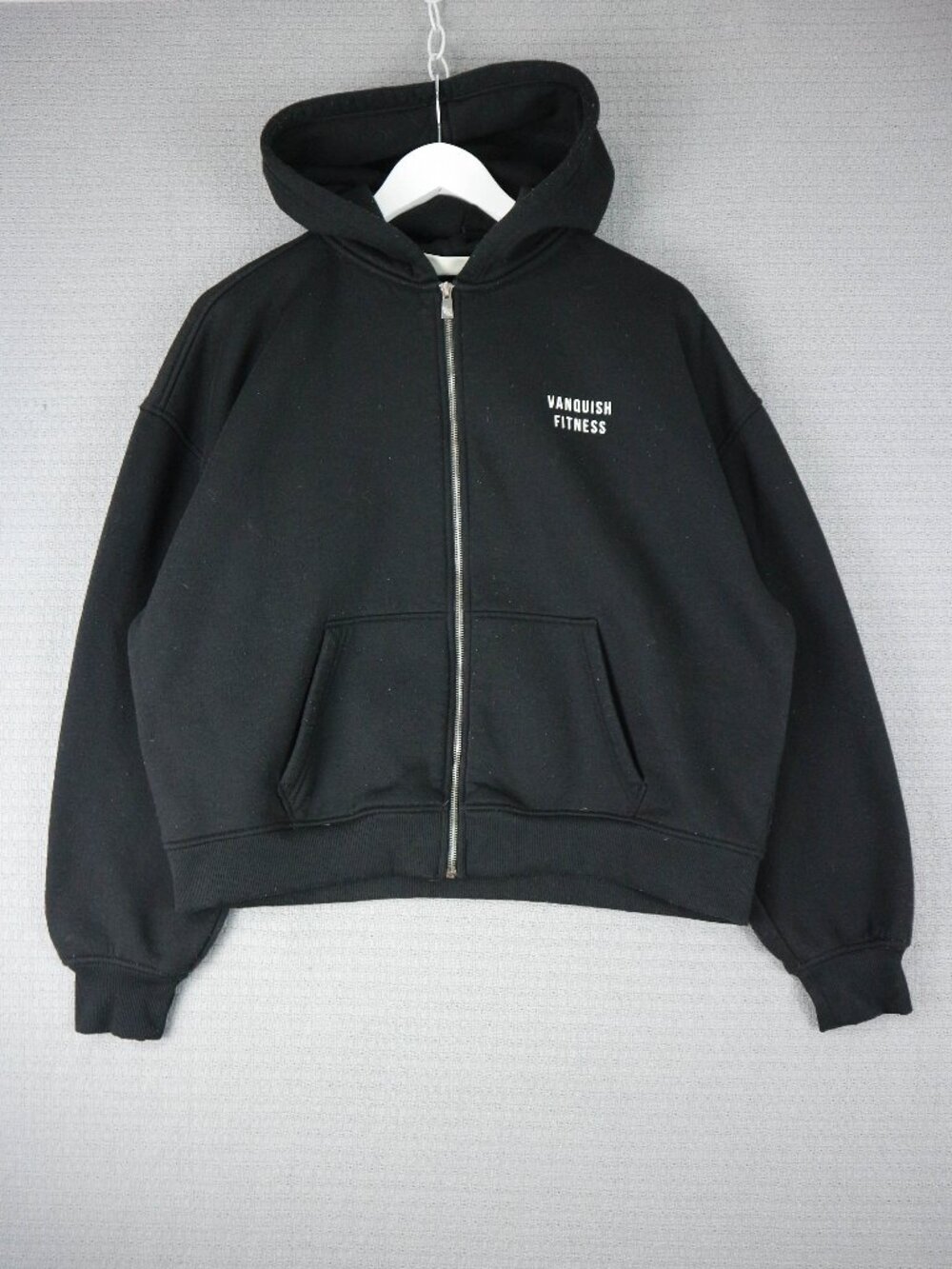 Vanquish Fitness Cropped Cotton Zip Up Hoodie Womens Medium